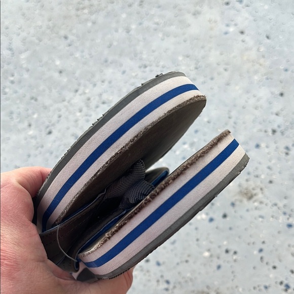 NWOT! hari mari Men's Lakes Flip Flops in Dark Gray & Neon Blue - Picture 12 of 14